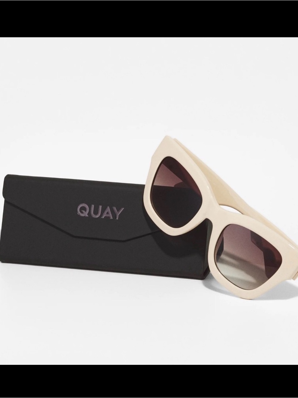 Quay Australia Cream Cat Eye Sunglasses